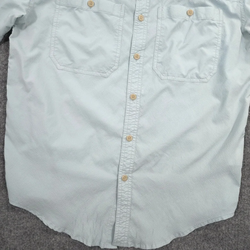 Filson Alagnak Shirt Mens M Gulf Blue Peformance Outdoor Hiking Fishing Trail